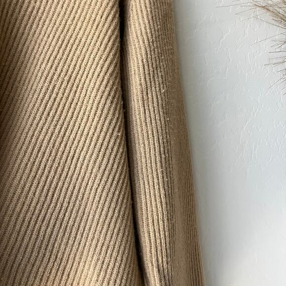 Almina Concept Sweater Camel Tan Knit Wool V-Neck Pullover Sweater Size Large - Picture 6 of 9